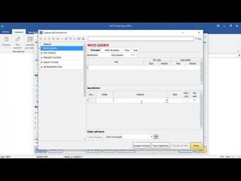 Tela do vídeo Cadastro de ficha técnica